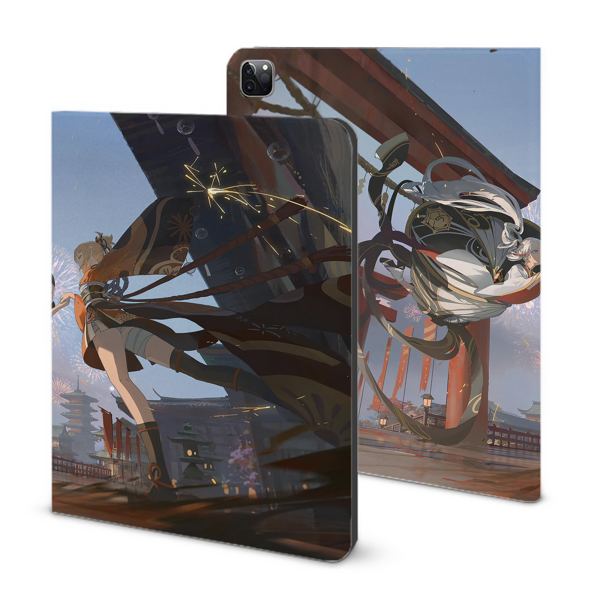 げんし神 genshin IPad ケース ブック型 PUレザー TPU 耐衝撃 軽量 薄型 ペン収納なし 全面保護 IPad 各モデル対応